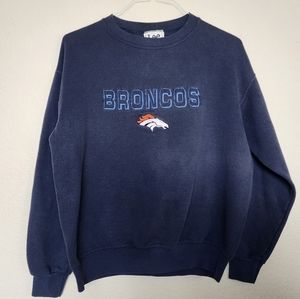 Vtg Denver Broncos Sweatshirt NFL Football Lee Crewneck Navy Blue M 90s USA